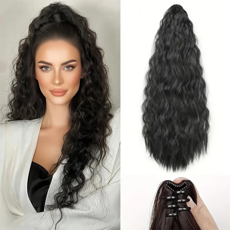 20 Inch Water Ripple Clip-In Ponytail Extension - 6