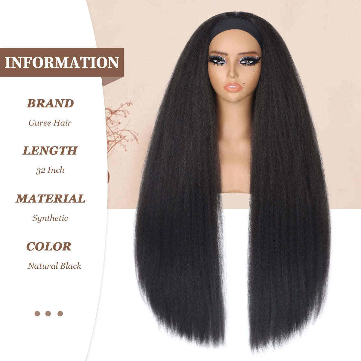 Long Yaki Straight Headband Wig for Easy Daily Styling