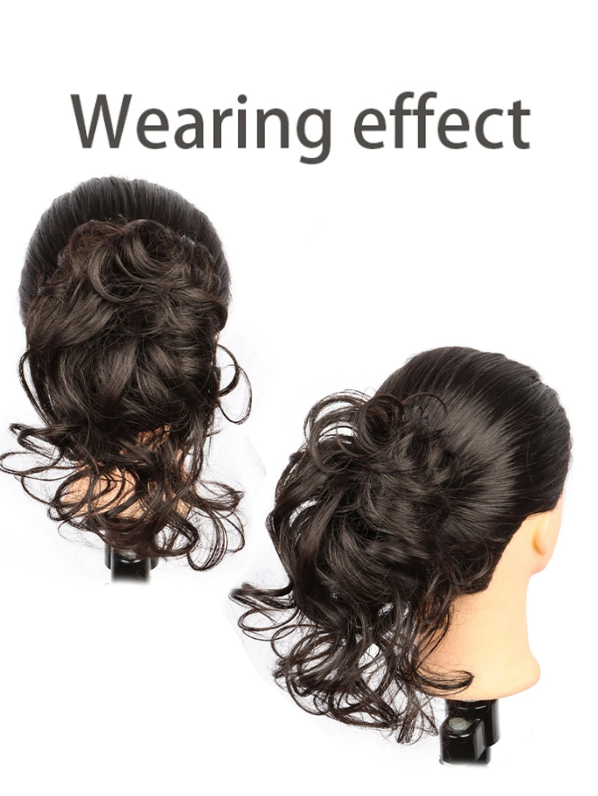 Messy Wavy Claw Clip Hair Bun Extension for Instant Volume