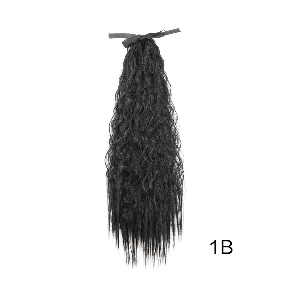 22 Inch Kinky Curly Drawstring Ponytail Hair Extension