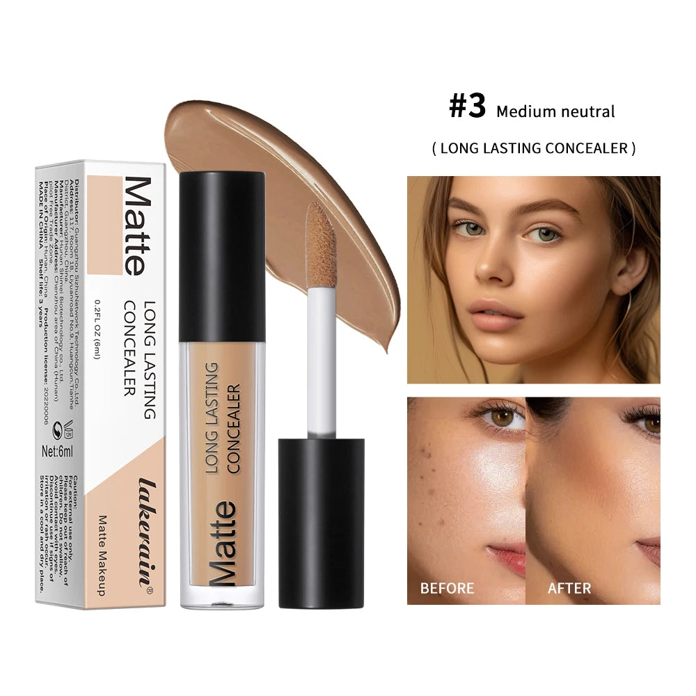 Full Coverage Matte Finish Liquid Concealer for All Skin Types