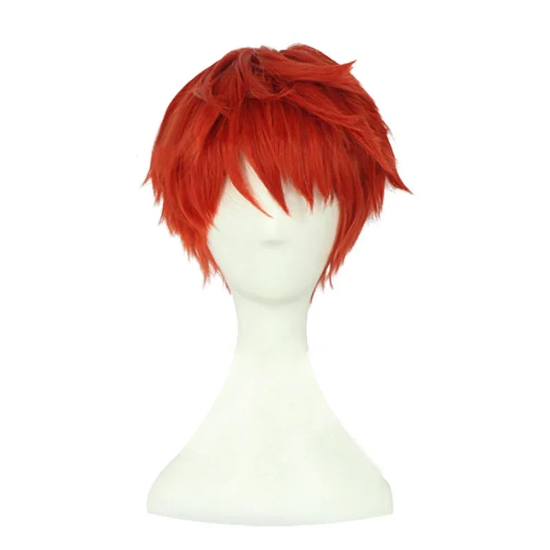 Short Red Anime Cosplay Wig for Costume Parties - 2