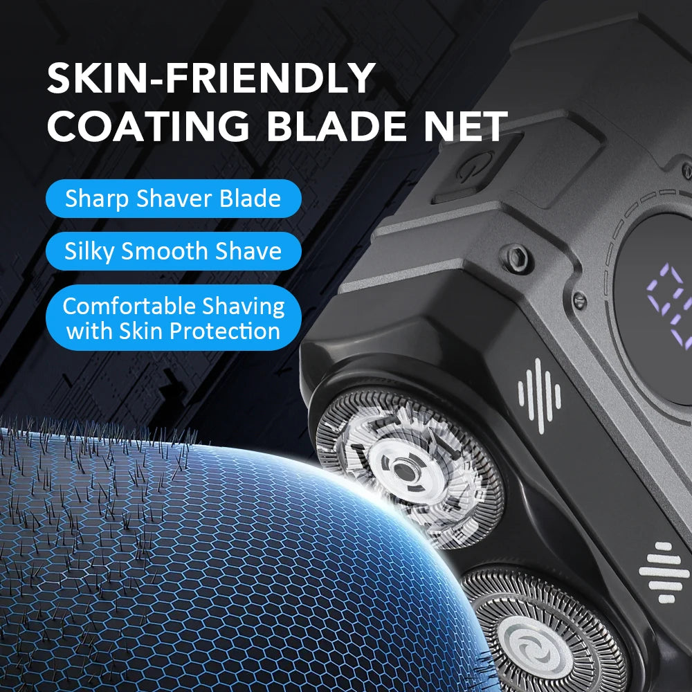 Portable Dual-Head Electric Shaver for Men with LED Battery Display - 21