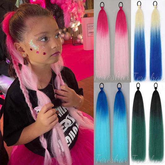 Colorful Synthetic Ponytail Braids for Costumes and Cosplay
