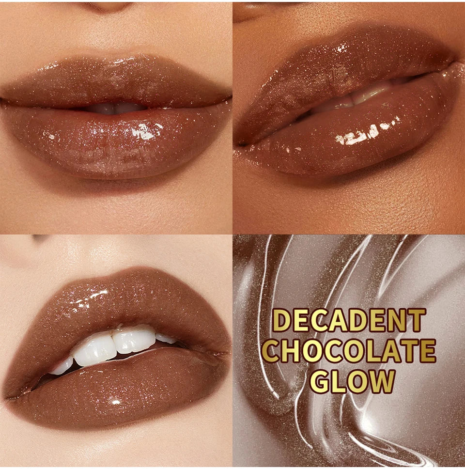 Honey and Chocolate Moisturizing Lip Gloss Set for Hydrated Lips