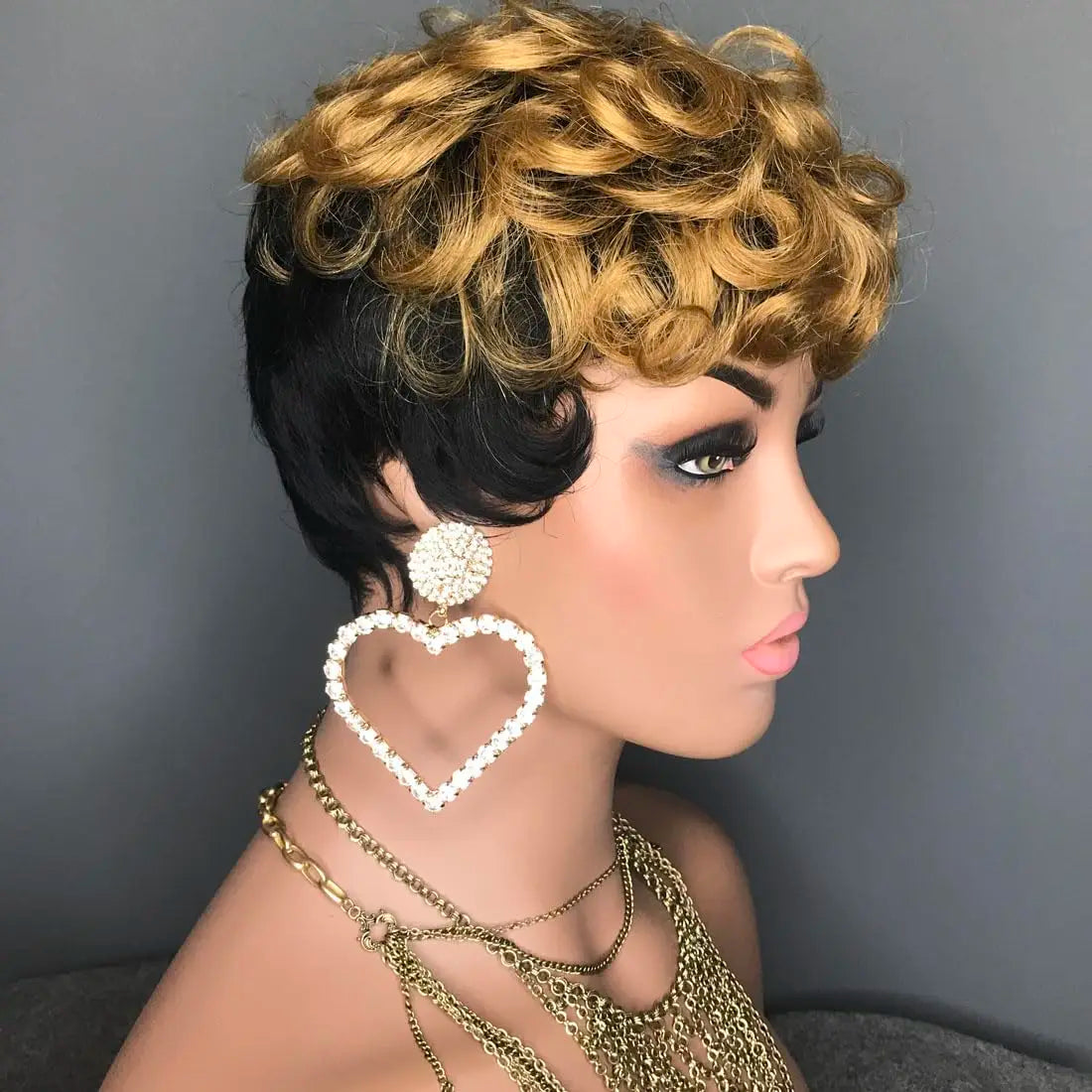 Short Curly Pixie Cut Wig for Women - 22