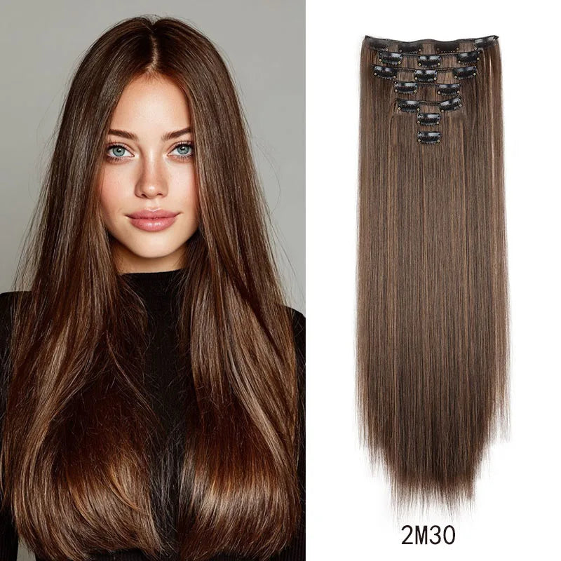 24-Inch Straight Clip-In Hair Extensions for Daily Volume - 13