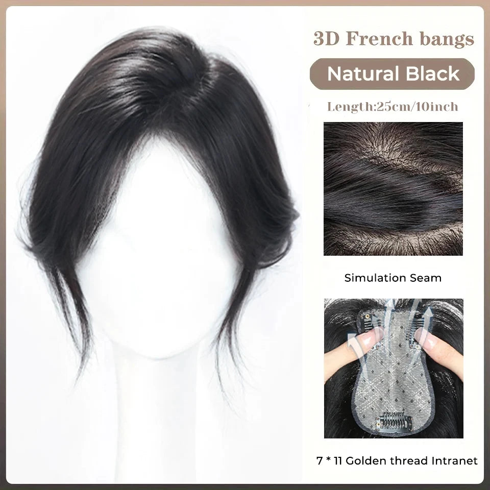 Clip-In Hair Topper Bangs Extension for Natural Volume and Style - 67