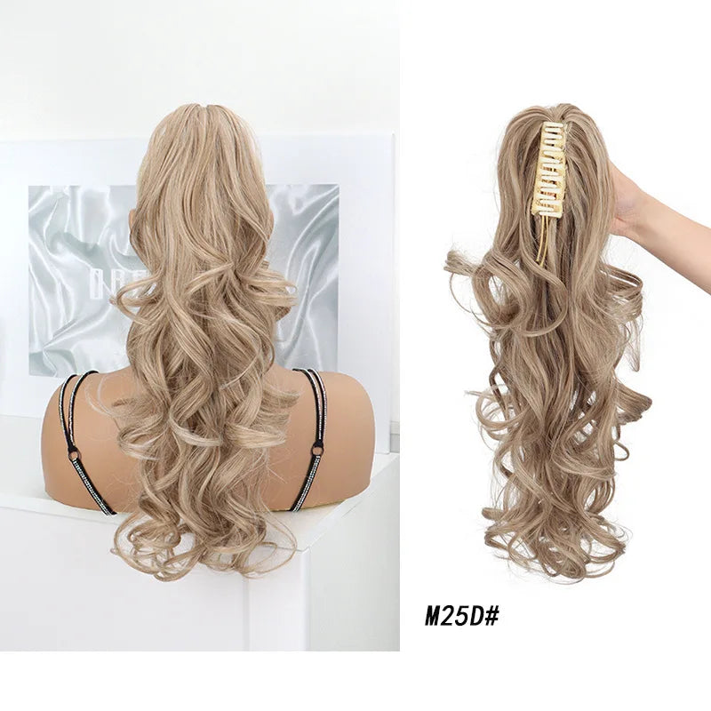 16-Inch Curly Wavy Claw Clip Ponytail Hair Extension