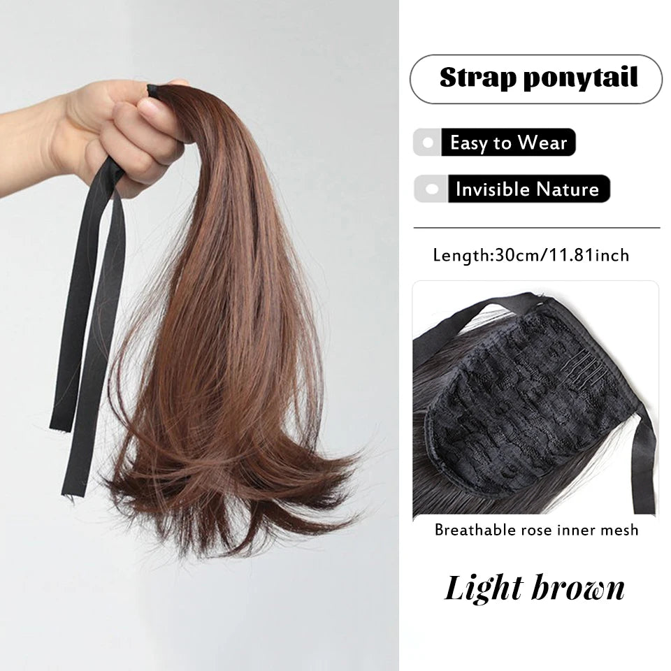Long Straight Claw Clip Ponytail Extension for Instant Voluminous Hair - 18