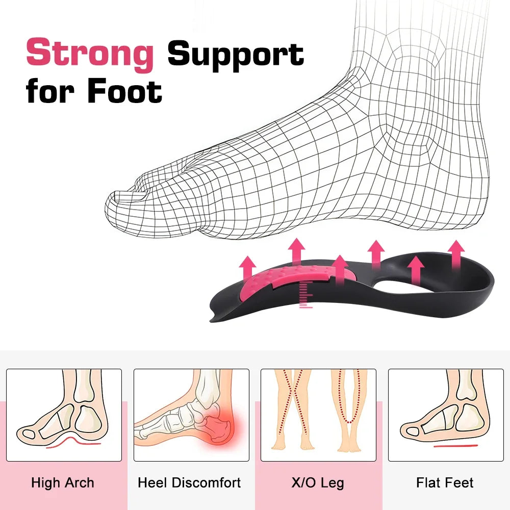 Orthopedic Arch Support Insoles for Flat Feet and Leg Alignment