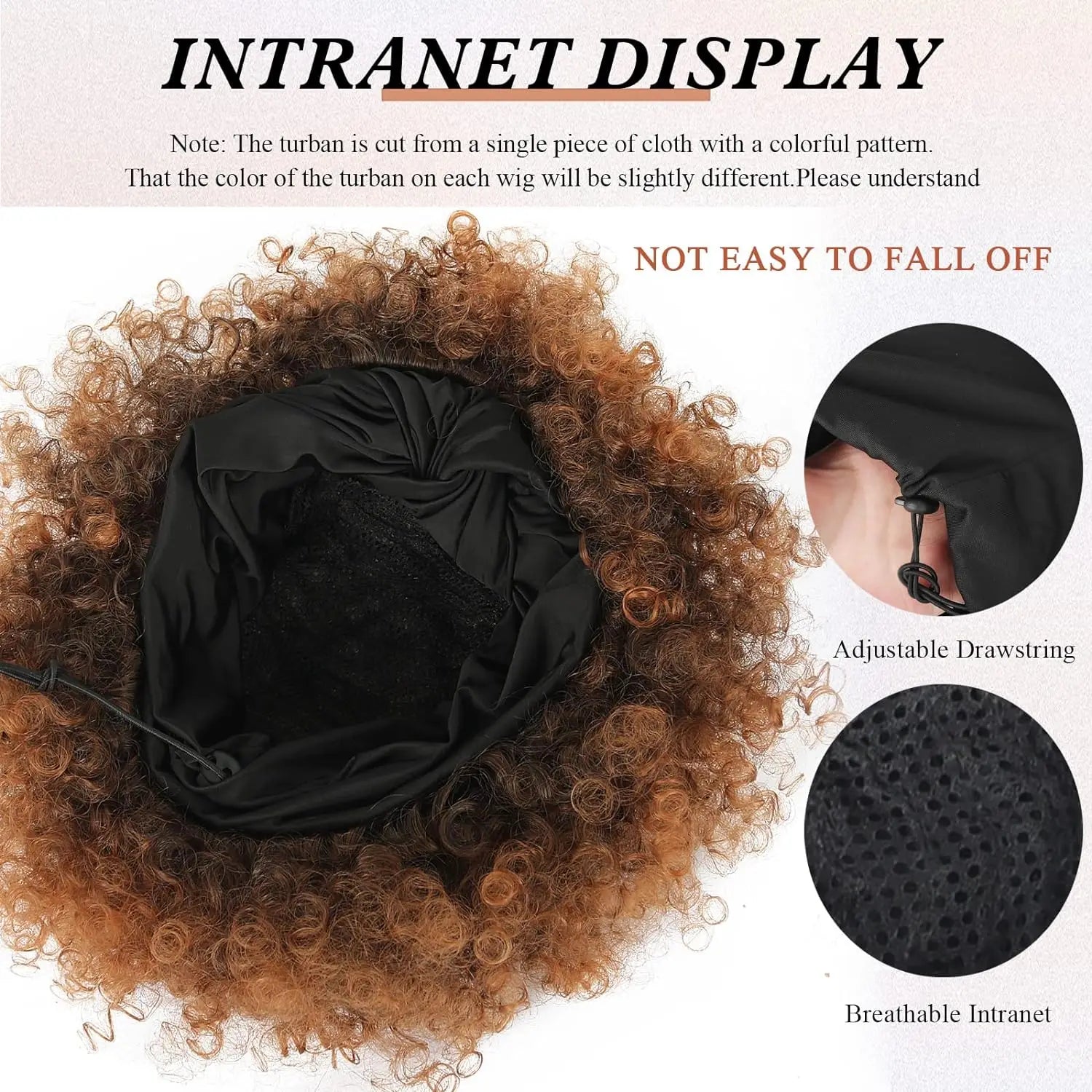 Short Kinky Curly Afro Headband Wig for Women - 7
