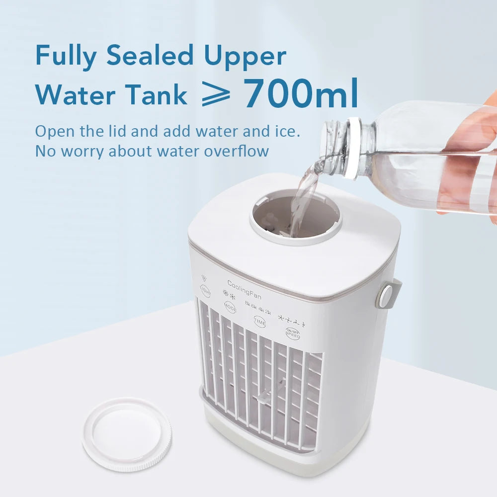 Portable Desktop Air Cooler and Humidifier with Misting Fan for Home - 6