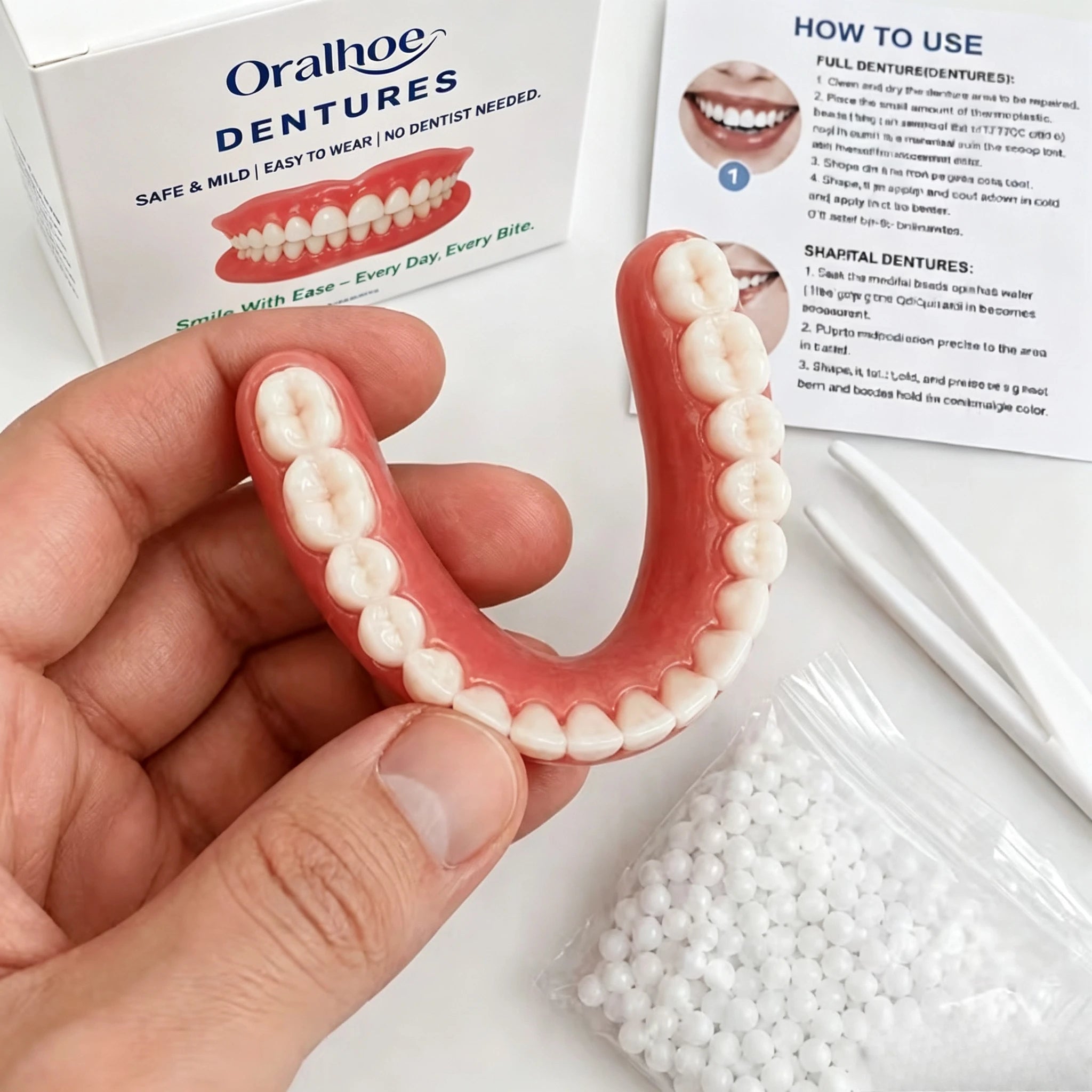 Adjustable Temporary Cosmetic Dentures for a Natural Confident Smile - 1