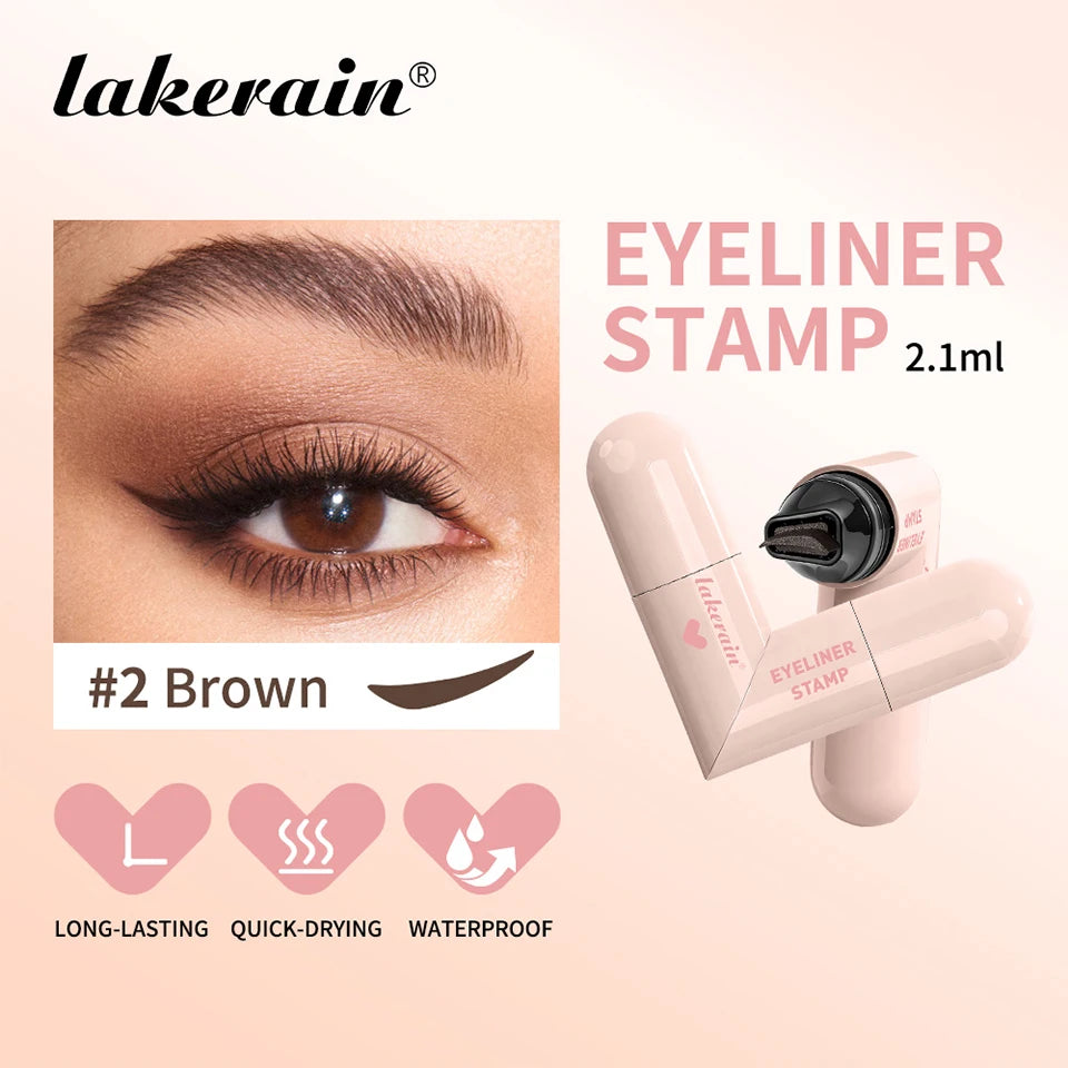 Waterproof Double-Wing Eyeliner Stamp for Beginners and Quick Makeup