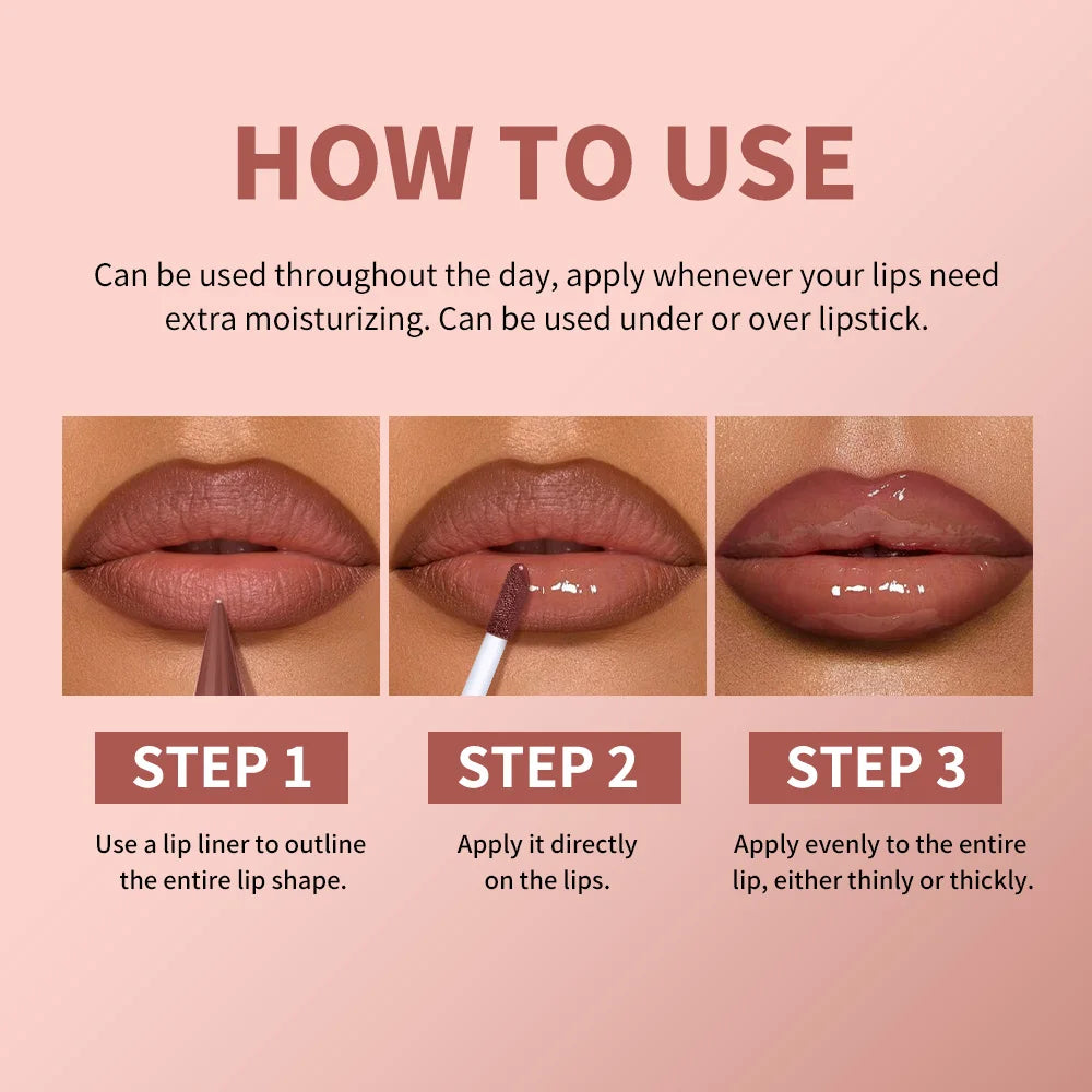 Hydrating 3D Lip Liner and Gloss Makeup Set for Perfect Defined Lips - 6