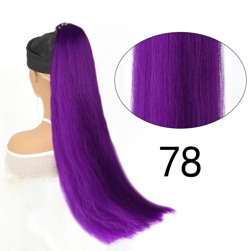 Long Straight Wrap-Around Ponytail Extension for Instant Volume