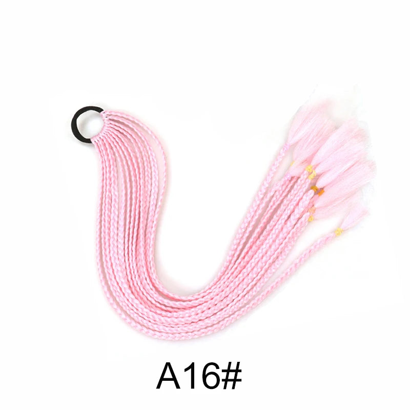 24-Inch Long Braided Ponytail Extension with Elastic Band