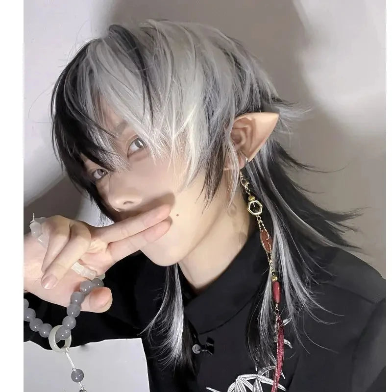 Short Mullet Anime Cosplay Wig with Bangs