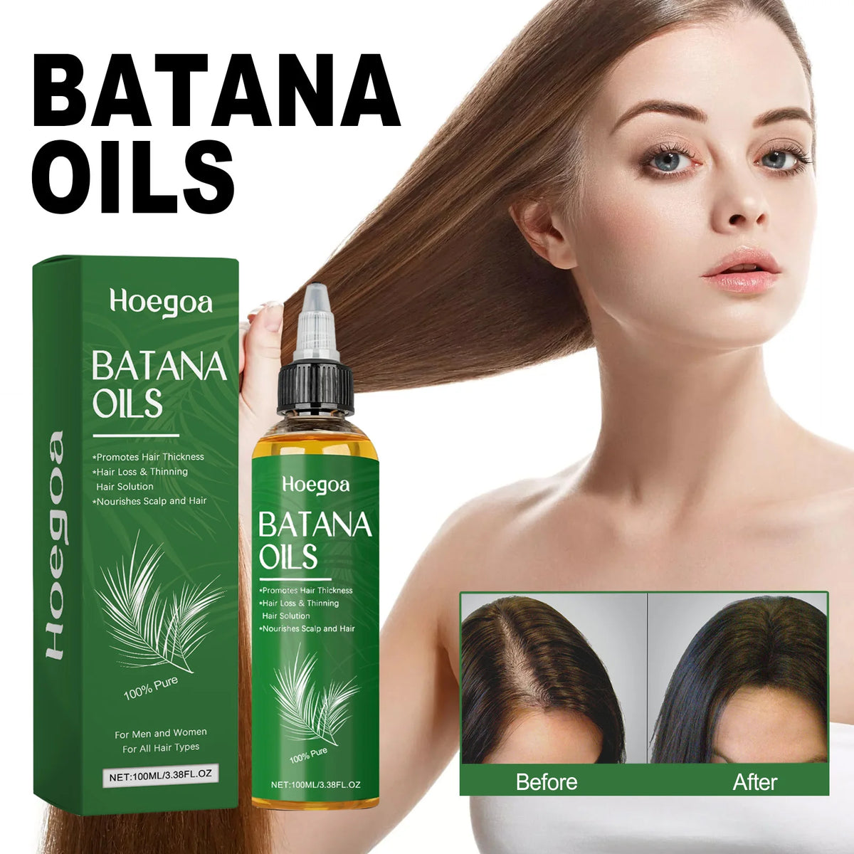 Pure Batana Oil for Hair Growth and Scalp Nourishment Treatment
