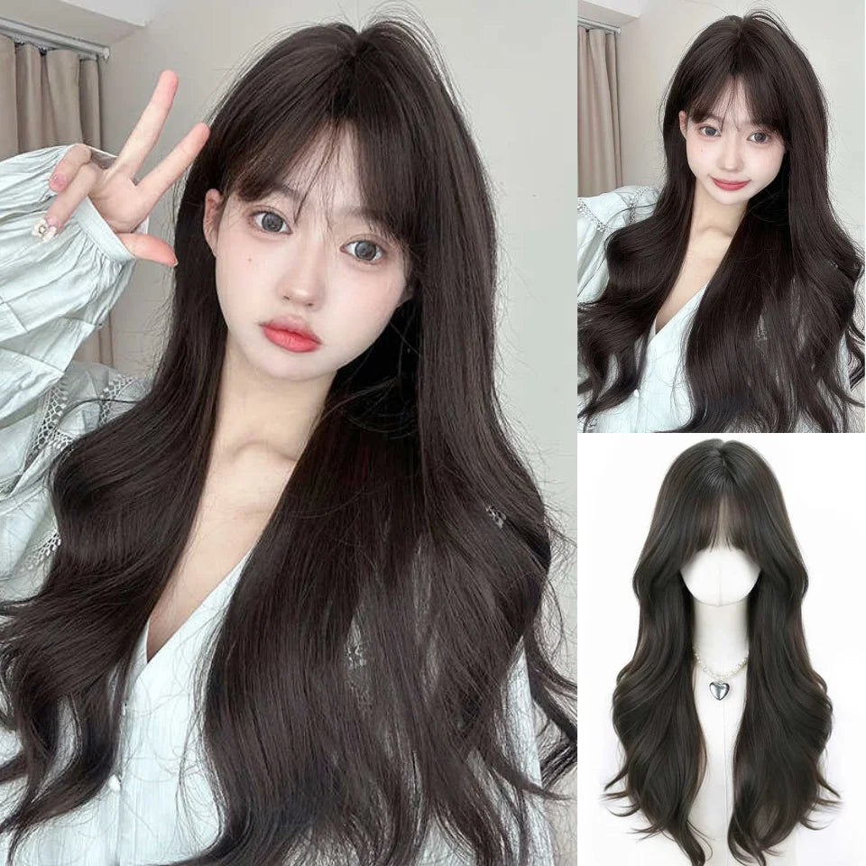 Wavy Brown Cosplay Wig with Curly Pigtails for Costume Parties - 24
