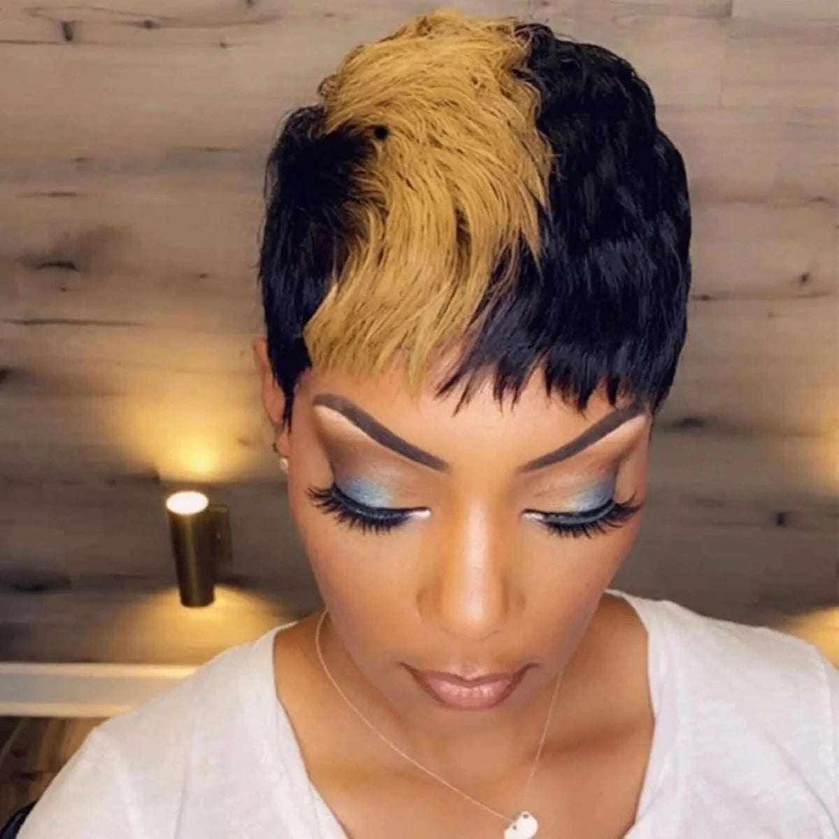 Short Pixie Cut Synthetic Wig for Daily Wear - 1