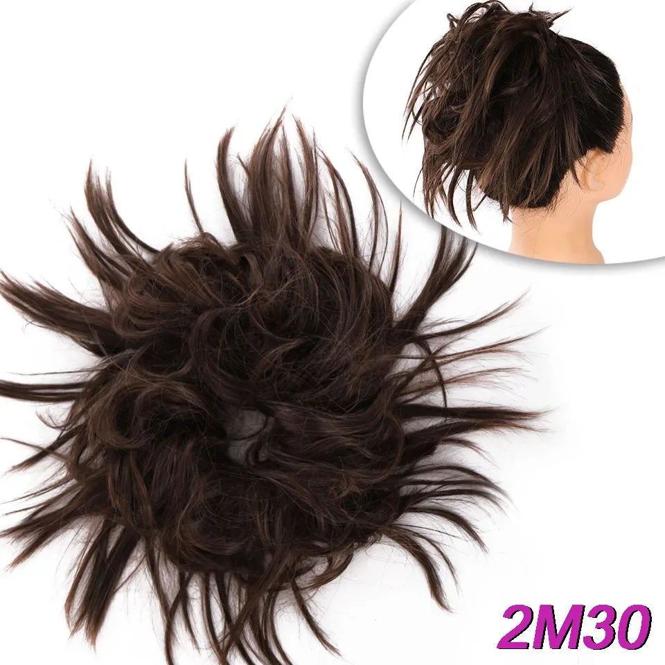 Curly Messy Bun Hair Extension with Drawstring for Instant Volume - 30