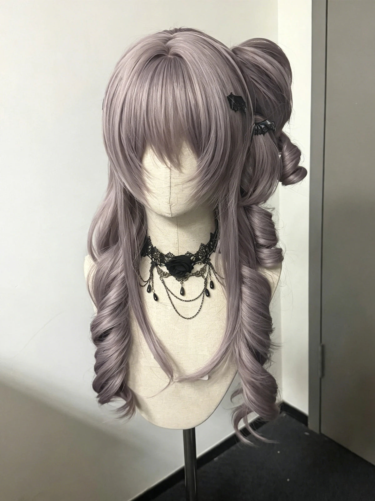 Long Curly Wavy Lolita Cosplay Wig with Ponytails for Halloween Events