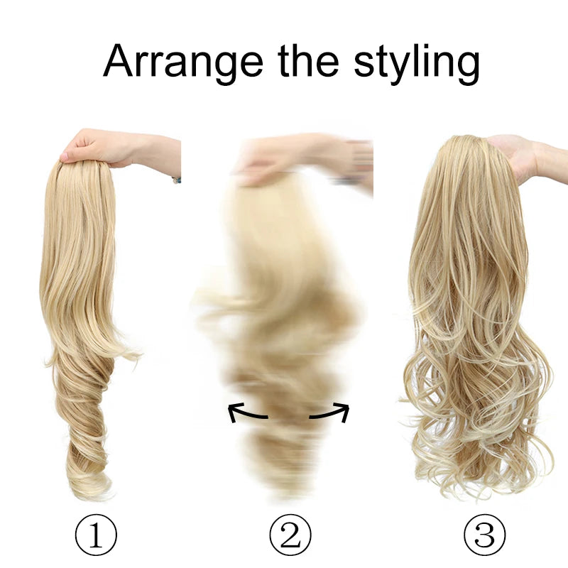 22-Inch Wavy Curly Drawstring Ponytail Extension - 4