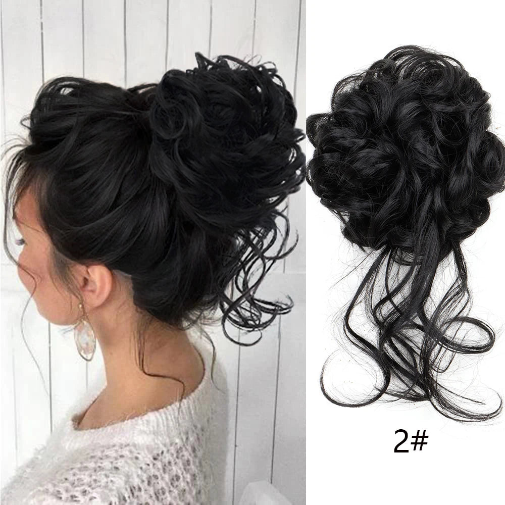 Messy Curly Hair Bun Extension for Instant Volume