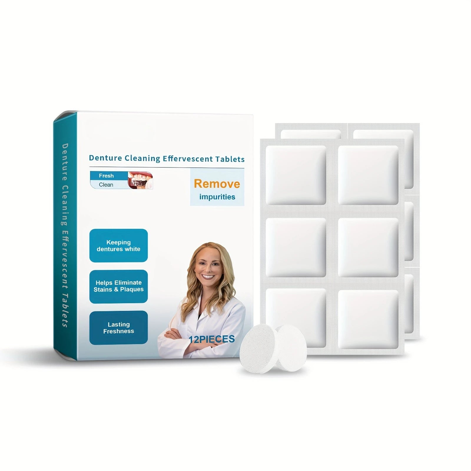 Effervescent Denture and Retainer Cleaning Tablets for Deep Stain Removal - 6
