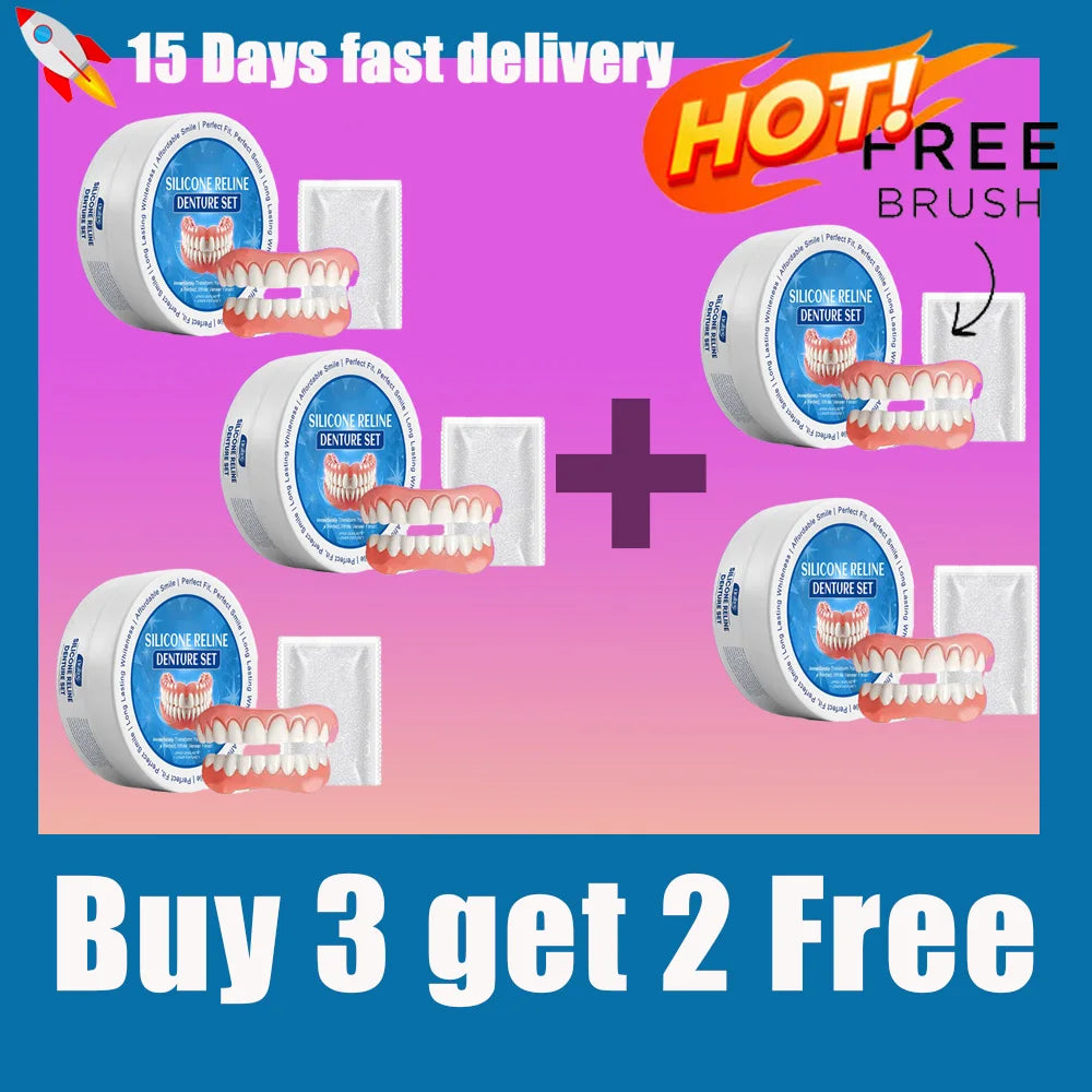 Temporary Silicone Snap-On Smile Denture Set for Instant Whitening - 7