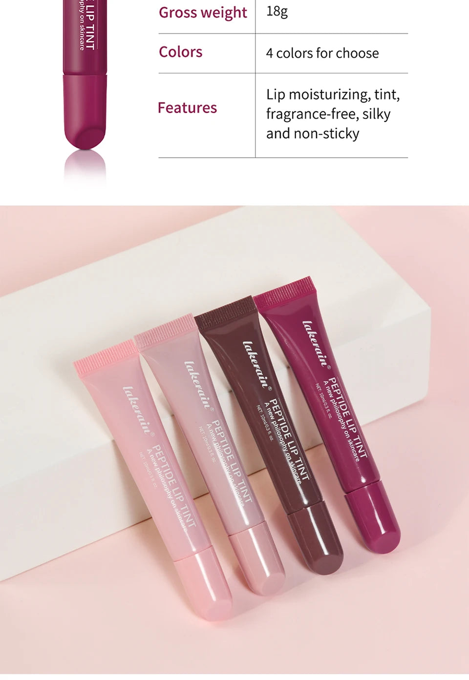 Peptide Moisturizing Lip Tint for Soft and Hydrated Lips