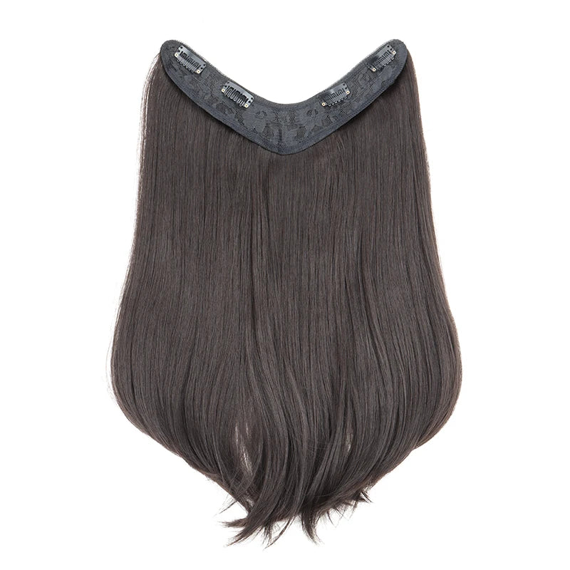 18-Inch Straight V-Shaped Clip-In Hair Extension for Women