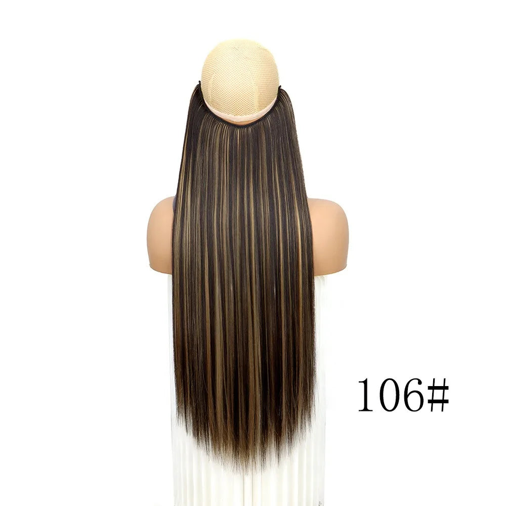 24 Inch Invisible Wire Halo Hair Extension for Instant Length - 11
