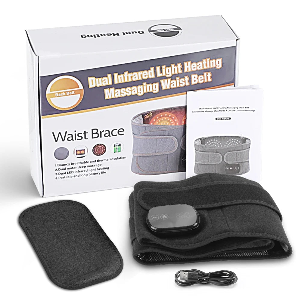 Cordless Heated Vibration Waist Massage Belt for Back Pain Relief - 20