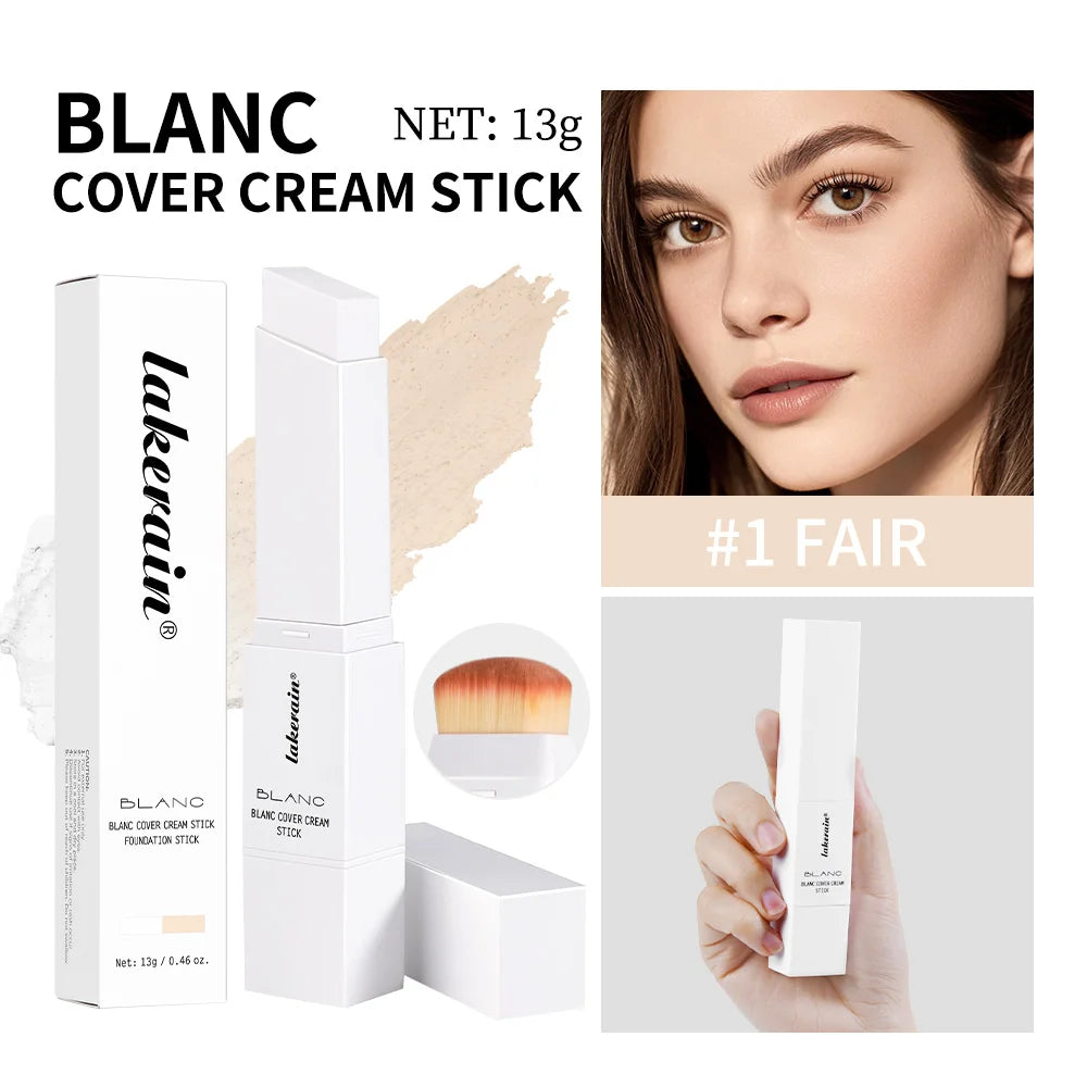 Creamy Blendable Foundation Stick with Built-in Detachable Brush