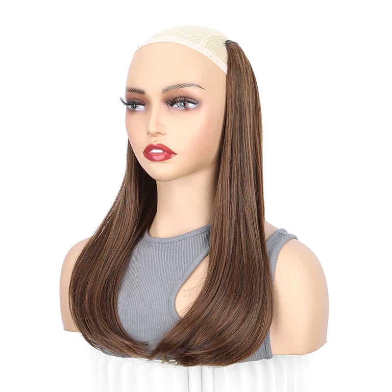 18-Inch Straight V-Shaped Clip-In Hair Extension for Women - 13