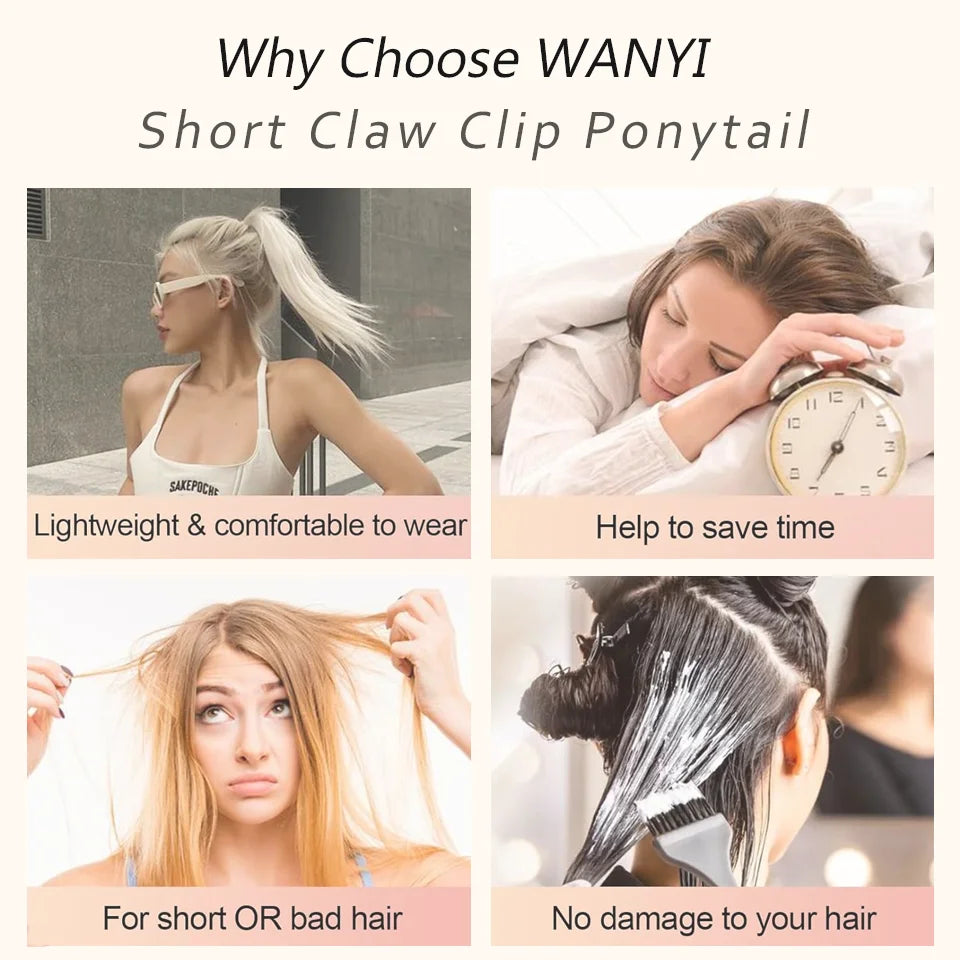 12-Inch Kinky Straight Ponytail Hair Extension for Women