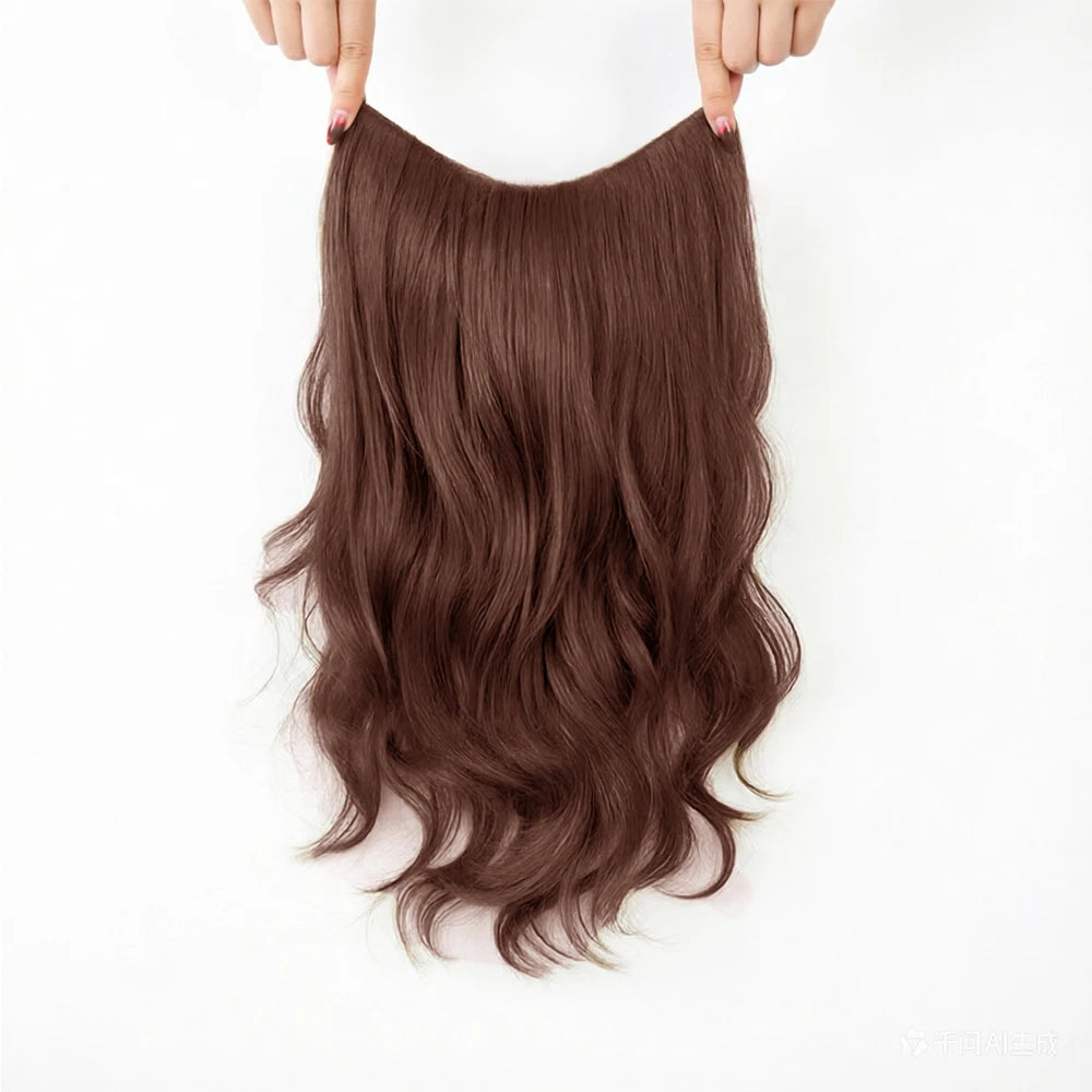 20 Inch Wavy Synthetic Hair Extensions with Invisible Clips - 16