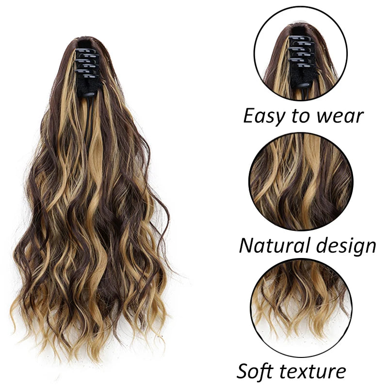 Curly Claw Clip Ponytail Hair Extension for Women - 4