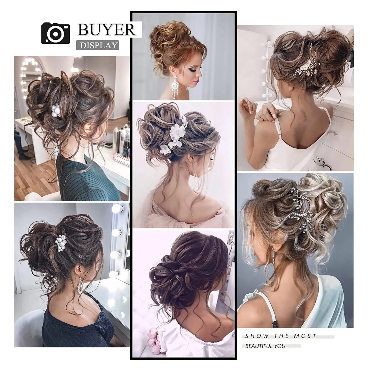 Messy Wavy Hair Bun Scrunchie for Quick Updo Hairstyles - 6