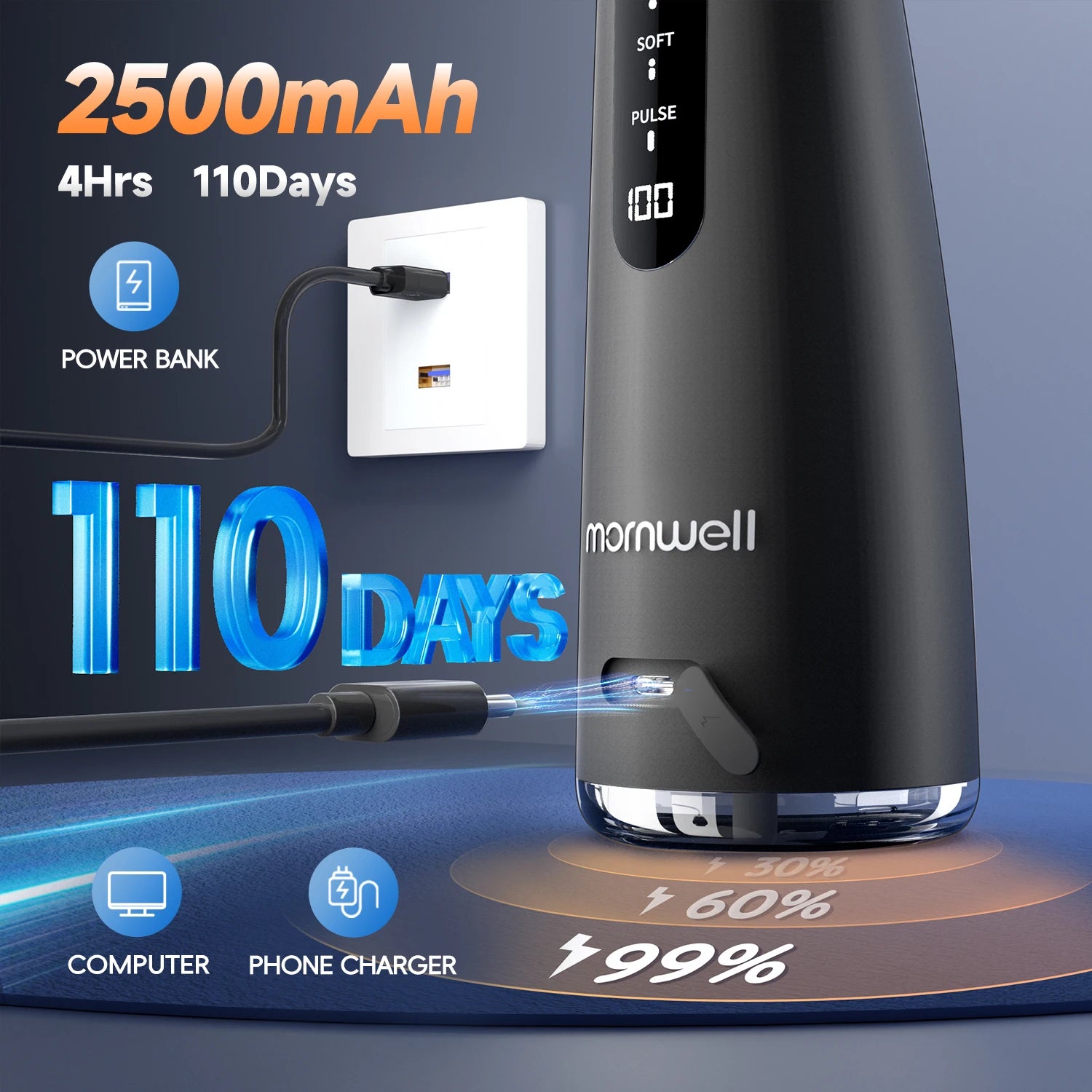 Portable Cordless Water Flosser for Deep Teeth Cleaning and Gum Care - 5