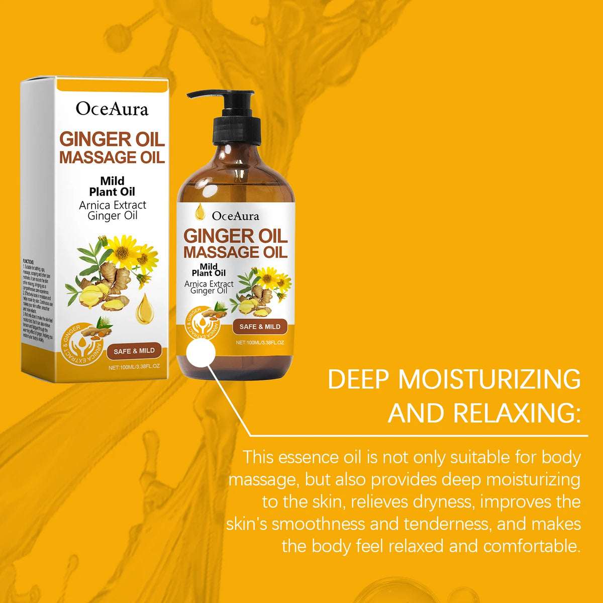 Ginger Essential Massage Oil for Muscle Relief and Skin Nourishment