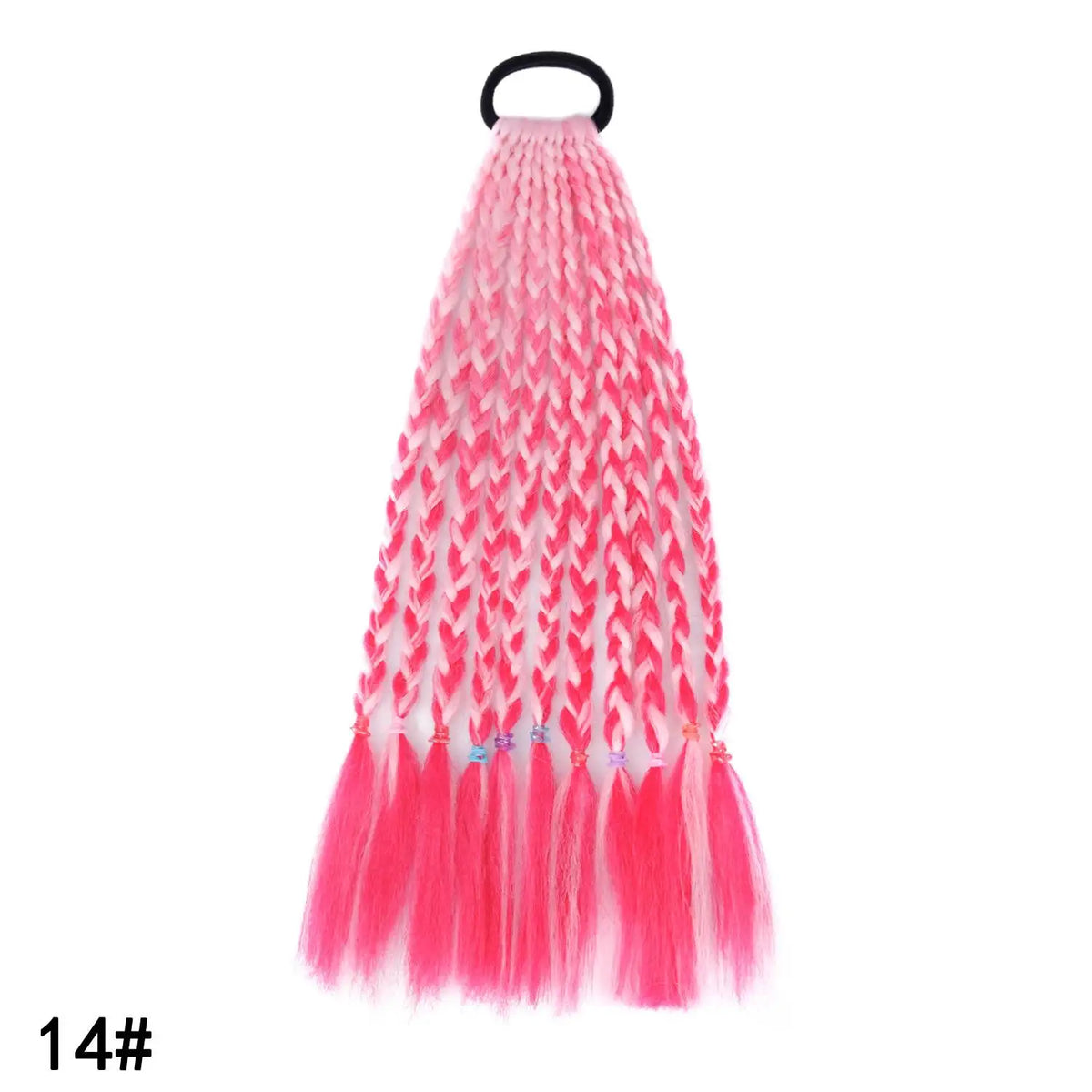 12-Inch Ombre Braided Ponytail Extension for Kids and Adults