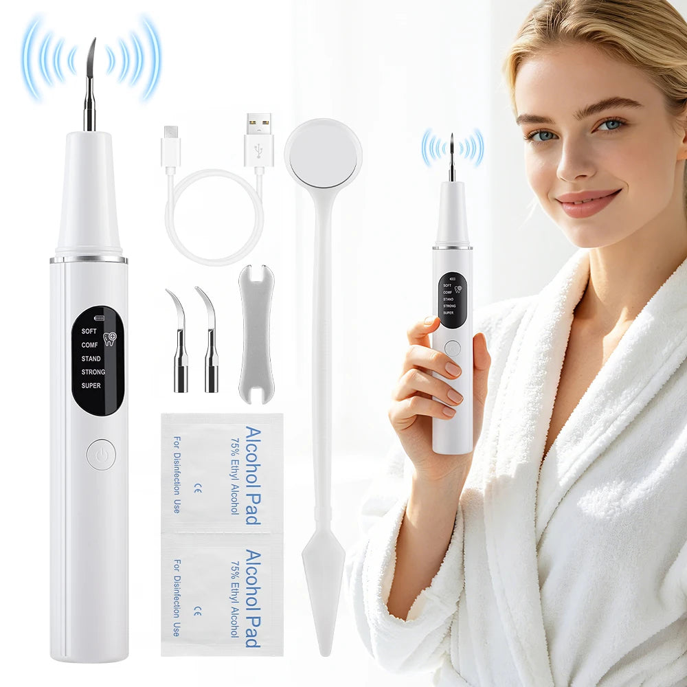 Rechargeable Ultrasonic Teeth Cleaning Kit for Plaque and Tartar Removal - 1