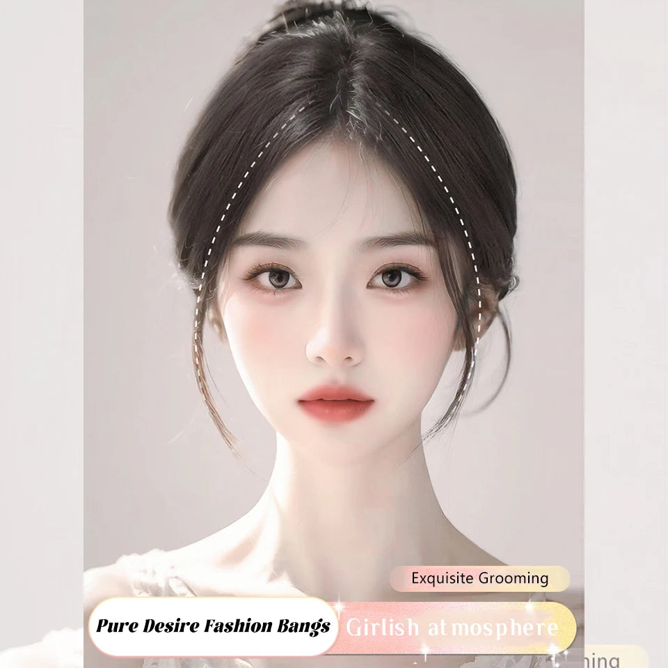 Clip-In Middle Part Fringe Hair Extensions - 10