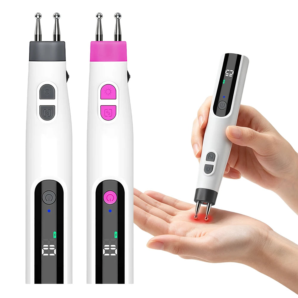 Electric Double-Head Meridian Massage Pen for Neck and Body Relaxation