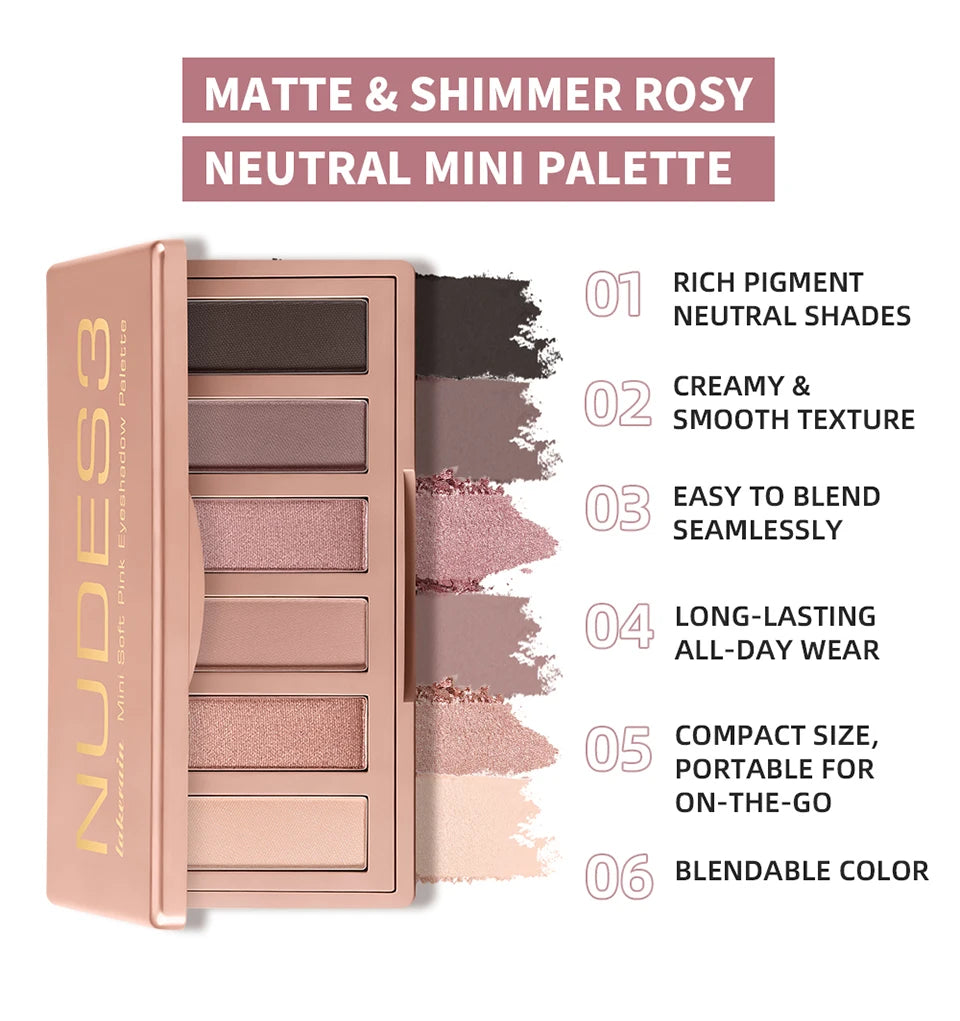 Neutral Matte and Shimmer Eyeshadow Palette for Daily Makeup - 9