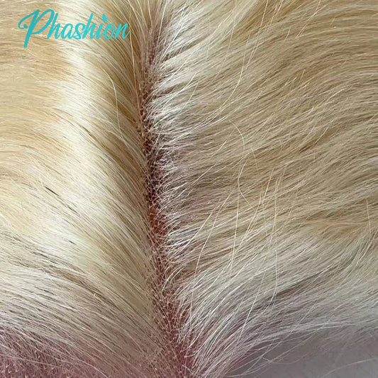 613 Blonde Straight Human Hair Lace Closure